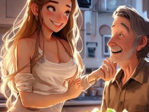 女儿初长成 爸爸尝鲜食品的温馨时刻