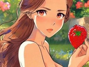 女生优雅迈腿让男生享受草莓的甜蜜瞬间
