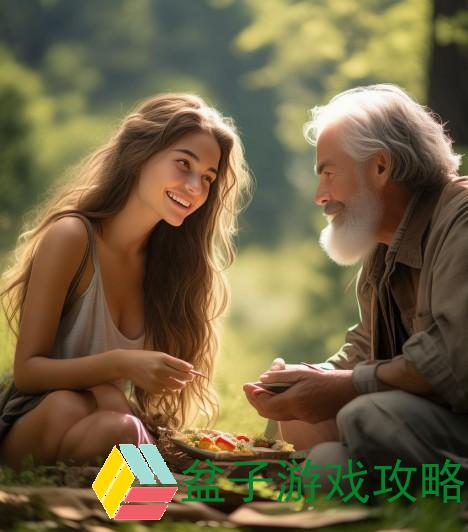 养父女儿携手野炊共度温馨时光感受自然之美