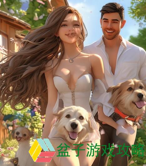 老公牵着几条狗陪伴我温馨日常的幸福时光